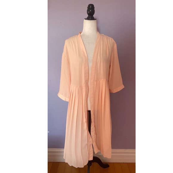 ASOS Pleated Jacket / Duster in Pink - Picture 5 of 6